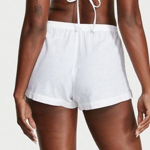 New Victoria Secret Boxer Short Very Sexy Lace Cotton Shorts White Large